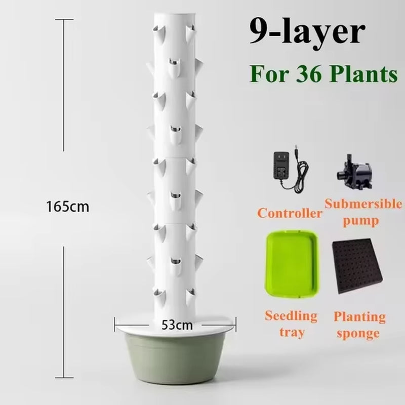 Hydroponic Growing System - Vertical Aeroponic Tower Garden for Indoor Plants, Automatic Watering, Space Saving, Ideal for Home