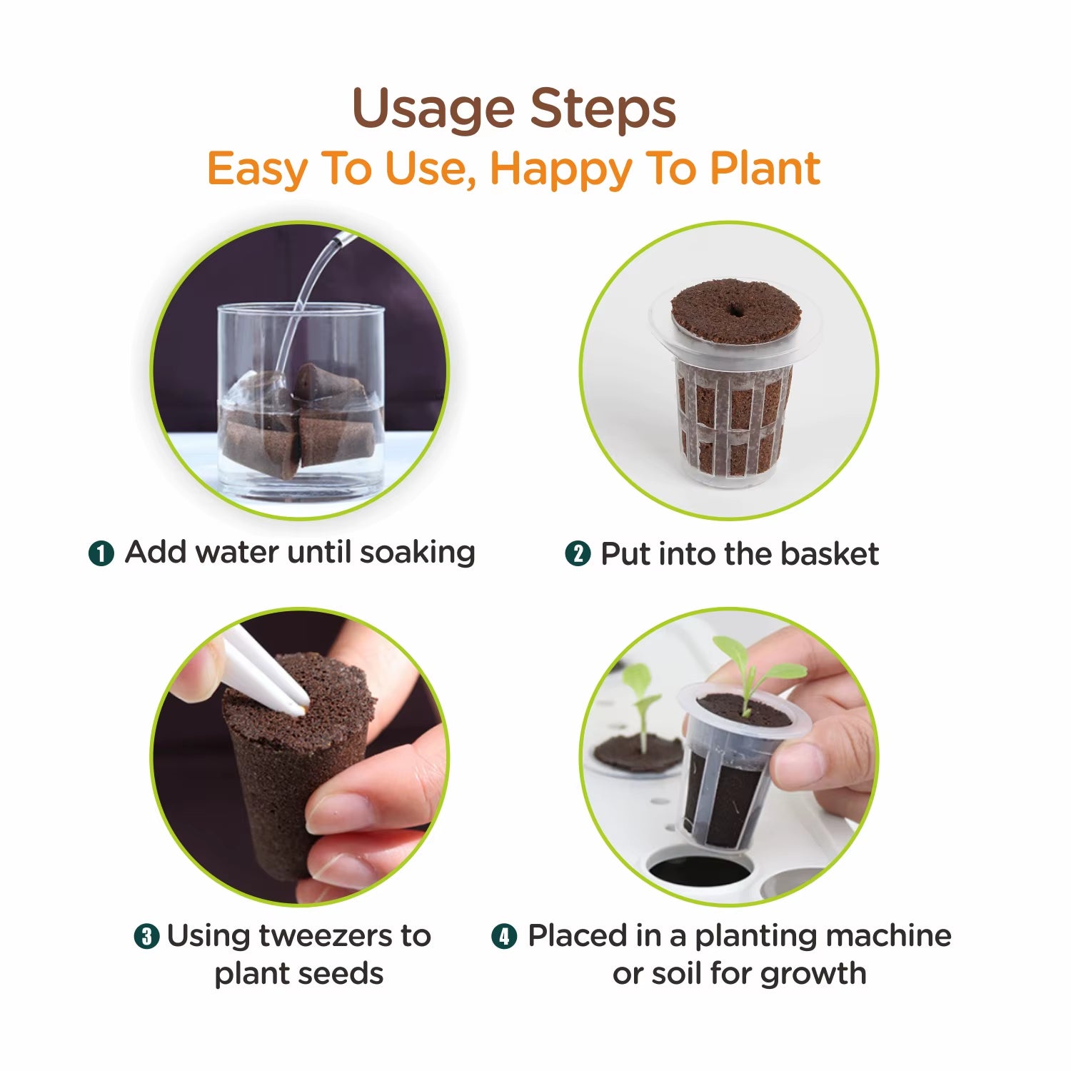 Coconut Coir Hydroponic Equipment with Quick Rooting Sprouting Good Water Absorption Stopper Growth Sponge for Chaff Block