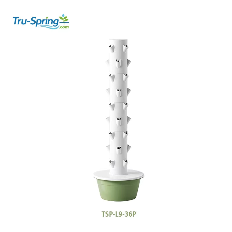 PP Hydroponic Tower Garden Vertical Growing System Planting Tower TSP-L9-36P for Home Balcony Indoor Gardenin