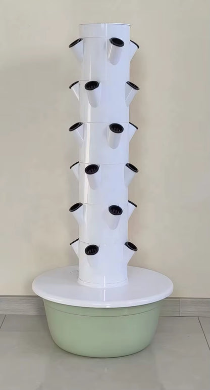 PP Hydroponic Tower Garden Vertical Growing System Planting Tower TSP-L9-36P for Home Balcony Indoor Gardenin