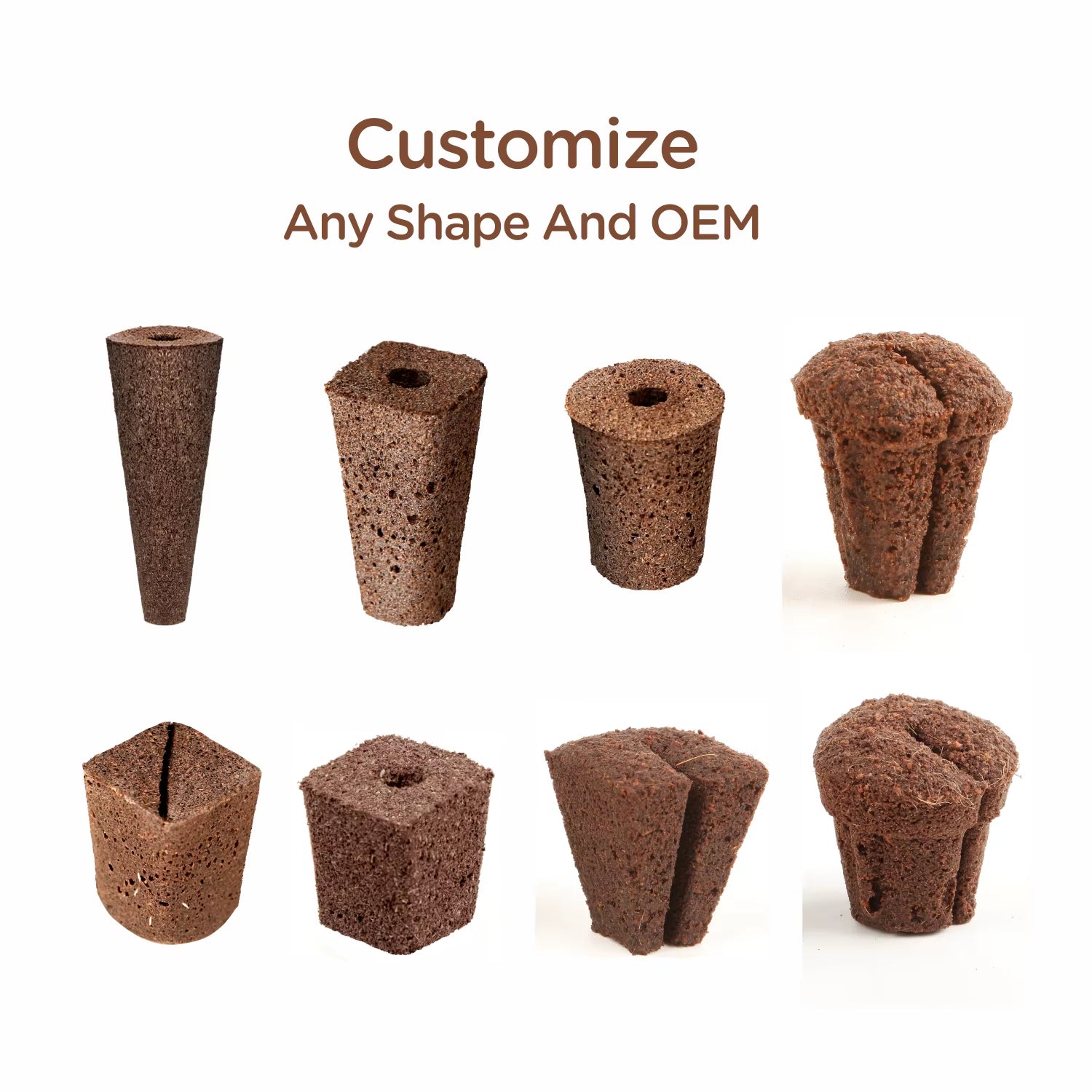 Coconut Coir Hydroponic Equipment with Quick Rooting Sprouting Good Water Absorption Stopper Growth Sponge for Chaff Block