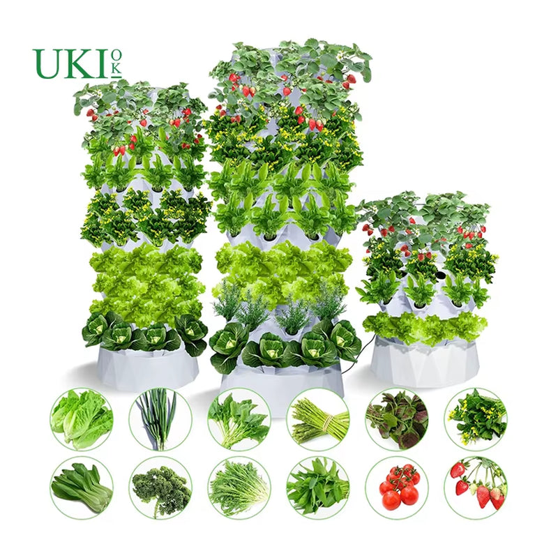 48/64/80 Plant Pots Vertical Farming Vertical Growing Garden Hydroponic Aeroponic Towers System