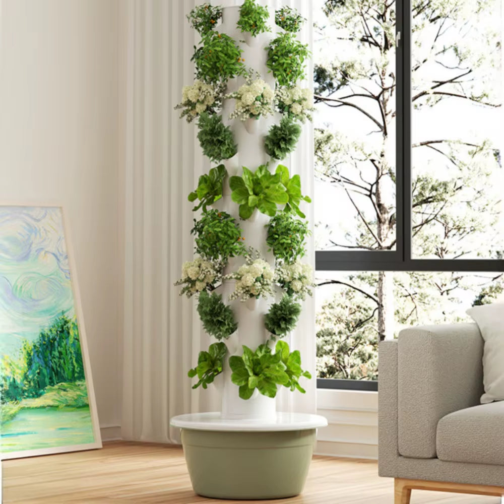 Hydroponic Growing System - Vertical Aeroponic Tower Garden for Indoor Plants, Automatic Watering, Space Saving, Ideal for Home