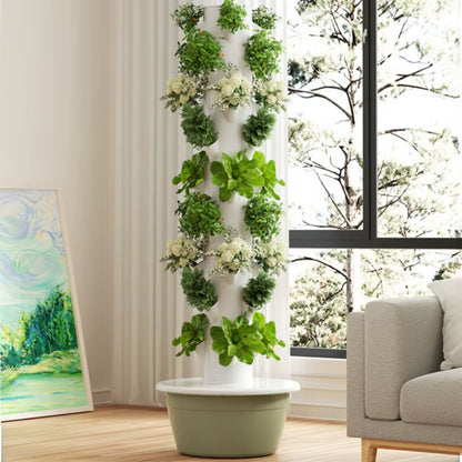 Hydroponic Growing System - Vertical Aeroponic Tower Garden for Indoor Plants, Automatic Watering, Space Saving, Ideal for Home